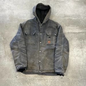Vintage Y2K Carhartt Sherpa Hooded Jacket J284 BLK XL